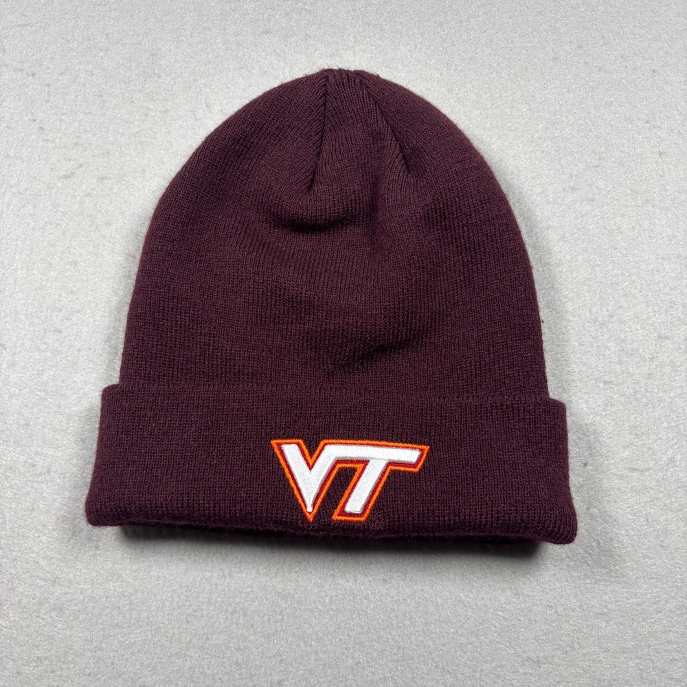 Virginia Tech Hokies Burgundy Cuffed Beanie Hat Zephyr Unisex Adult OSFM VT